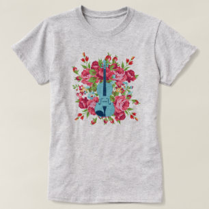 Vild Ro Violin T-shirt Kvinnor