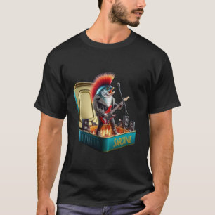Vild Rockstjärna Sardine Rebell Punk Känsla Smälle T Shirt