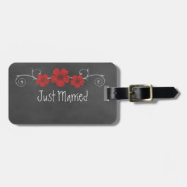 Vild Röd ros Chalkboard Bagagebricka