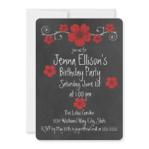 Vild Röd ros Chalkboard Party