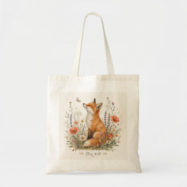 Vild Rödräv Totebag Vilda Blommor Skogsrödräv Tygkasse