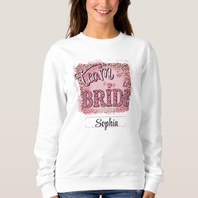 Vild & Rolig Team Brud Anpassad Design T Shirt (Framsida)