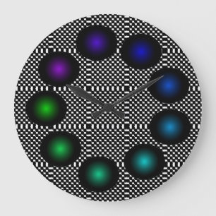 Vild rolig trippig optisk illusion ovanlig stor klocka