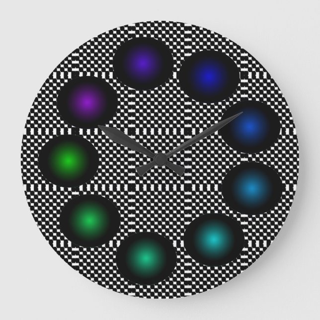 Vild rolig trippig optisk illusion ovanlig stor klocka (Framsida)