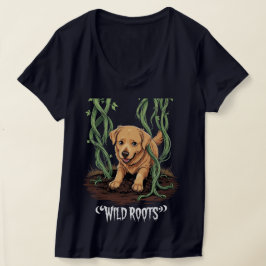 Vild Roots - Spooky Golden Retriever Garden Design T Shirt