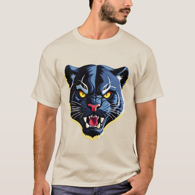 Vild rörande panter-maskot t shirt (Framsida)