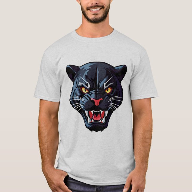 Vild rörande panter-maskot t shirt (Framsida)