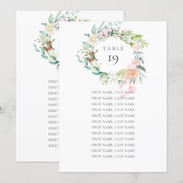 Vild Ros Garland Sittplatskarta Bordnummer Inbjudningar