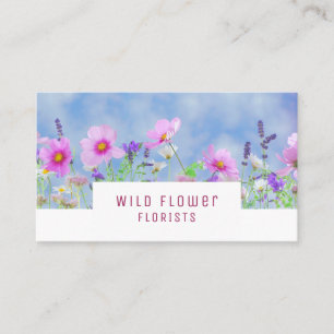 Vild Rosa Blommigt, Floristry Visitkort