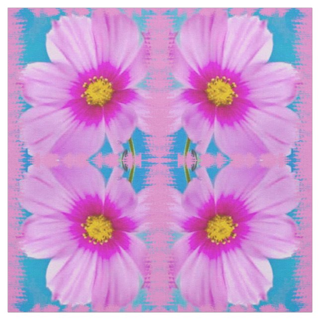 Vild Rosa Daisy Fabric Tyg (Provkarta)