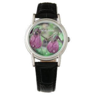 Vild Rosa Dam Slipper Orchid Flower Pair 2 Armbandsur
