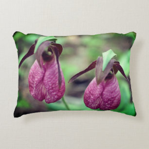 Vild Rosa Dam Slipper Orchid Flower Pair 2 Prydnadskudde
