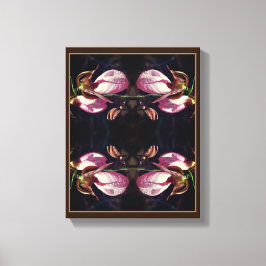 Vild Rosa Dam Slipper Orchid Pair Abstrakt Canvastryck