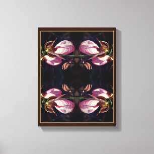 Vild Rosa Dam Slipper Orchid Pair Abstrakt Canvastryck