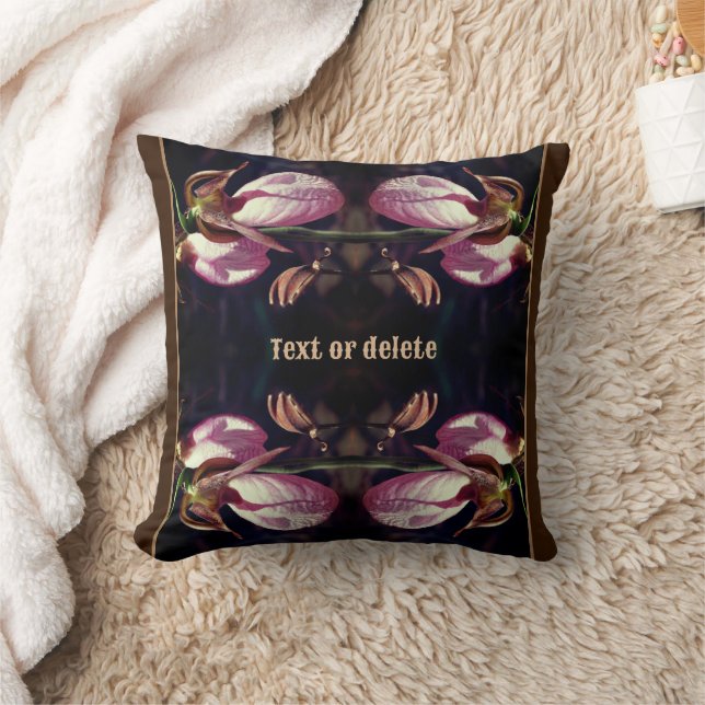 Vild Rosa Dam Slipper Orchid Pair Personlig Kudde (Filt)