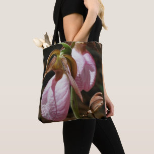 Vild Rosa Dam Slipper Orchid Pair Tygkasse