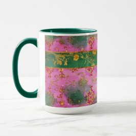 Vild Rosa Grunge Damask - Mugg, Kopp