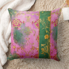 Vild Rosa Grunge Damask - Pillow Kudde