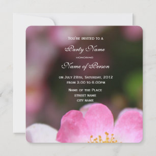 vild rosa ros blomma alla part invitations inbjudningar