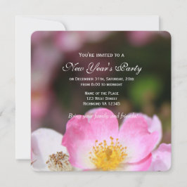 vild rosa ros blomman Nya året firande party Inbjudningar