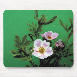 vild rosa ros blommor i grönt, Elegant Musmatta