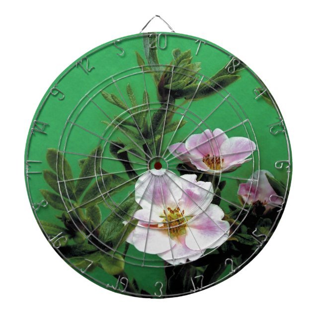 vild rosa ros blommor i grönt, Elegant Piltavla (Framsidan)