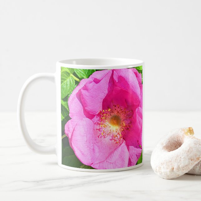 Vild Rosa ros Photo Trust i Lord Bible Verse Kaffemugg (Med munk)