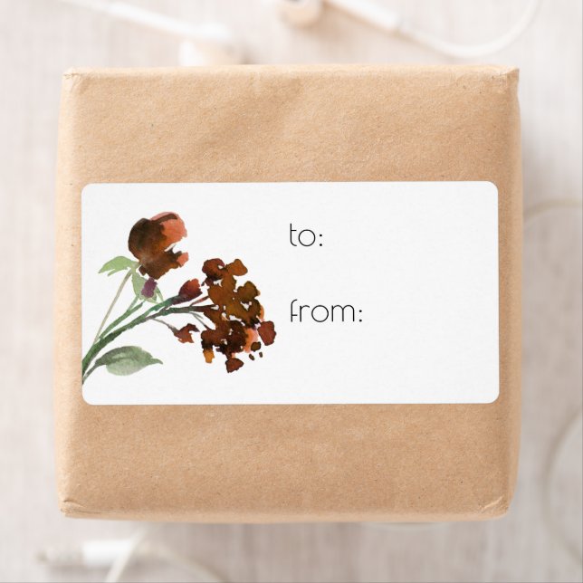Vild Rustic Flowers | Bränd Orange Anpassningsbar  Fraktsedel (Insitu)