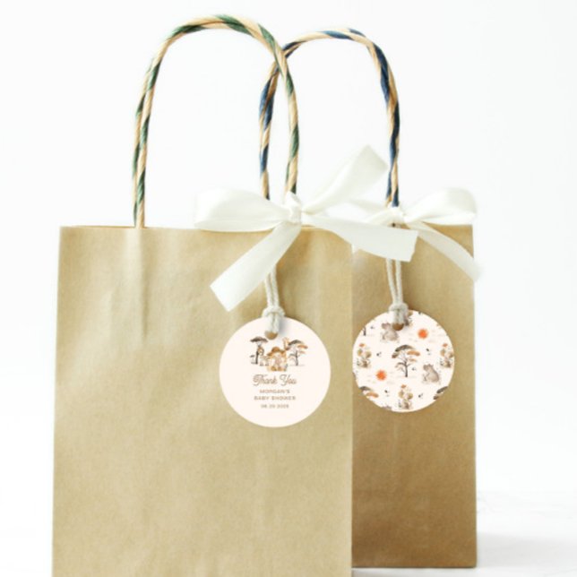 Vild Safari Animals Baby Shower Gåvor Etiketter (Skapare uppladdad)