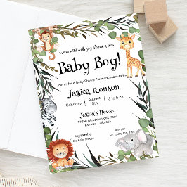 Vild Safari Animals Baby Shower-inbjudan Inbjudningar