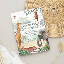 Vild Safari Animals Baby Shower