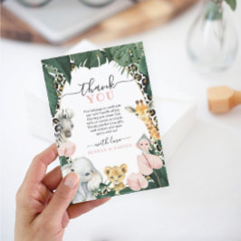 Vild Safari Animals Baby Shower Tack för ditt kort