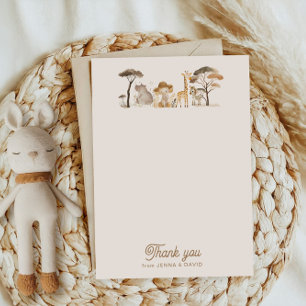 Vild Safari Animals Baby Shower Tack för ditt kort