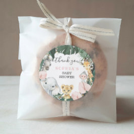 Vild Safari Animals Favoritmärke för babyskor Runt Klistermärke