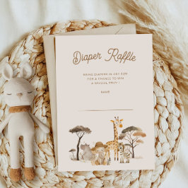 Vild Safari Animals förkortning Raffle Biljett Car Inbjudningar