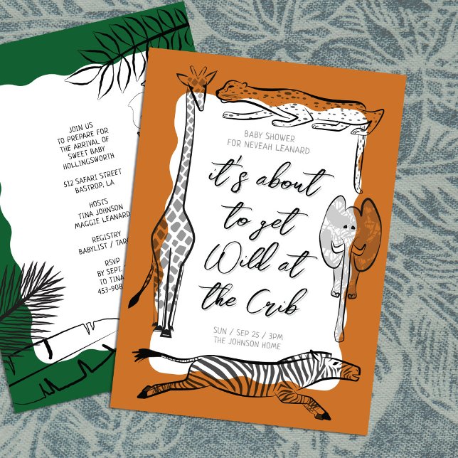 Vild Safari Animals Ram Terracotta Baby Shower Inbjudningar (Skapare uppladdad)