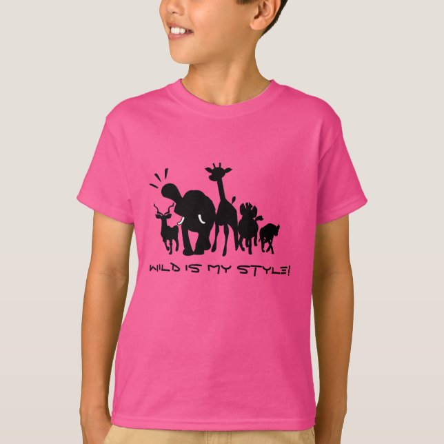 Vild Safari Animals Tee Shirt (Framsida)