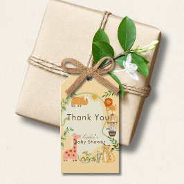 Vild safari-äventyr väntar baby shower presentetikett