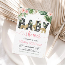 Vild Safari Baby Shower Inbjudan