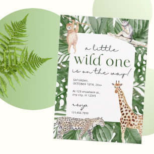 Vild Safari Baby Shower Inbjudan Djurungar Djungel