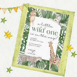 Vild Safari Baby Shower Inbjudan Djurungar Djungel