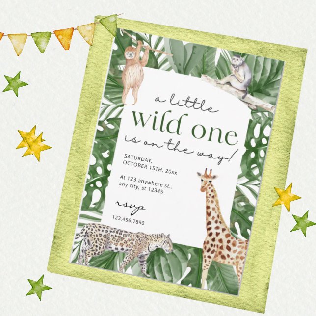 Vild Safari Baby Shower Inbjudan Djurungar Djungel (Skapare uppladdad)