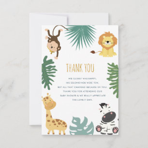 Vild safari baby shower tackkort tack kort