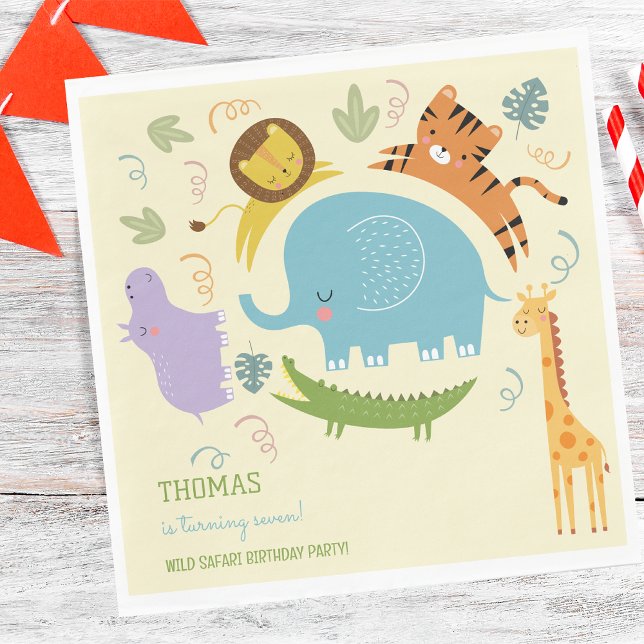 Vild safari barns födelsedag pappersservett (Skapare uppladdad)