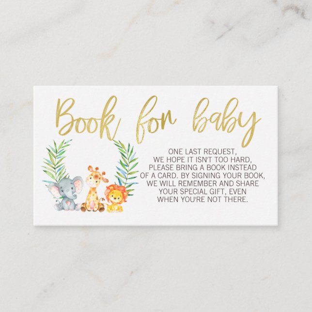 Vild safari-djur bok tilläggskort (Framsida)