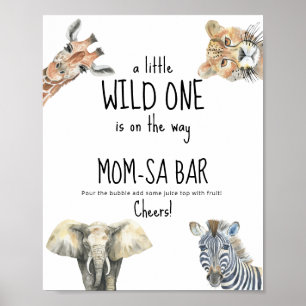 Vild safari-djur - mamma-osa pub poster