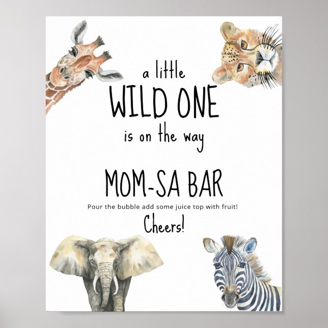 Vild safari-djur - mamma-osa pub poster (Framsidan)