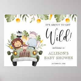 Vild Safari-djurens babydusch Poster