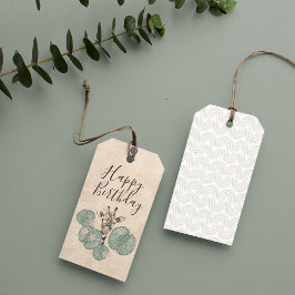 Vild Safari Giraffe Animal Födelsedagsfest Presentetikett