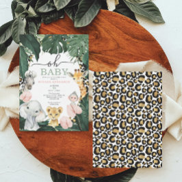 Vild Safari Jungle Animals Baby Shower-inbjudan Inbjudningar